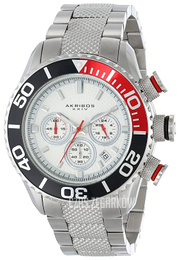 Akribos XXIV Conqueror Biały/Stal Ø47 mm AK512SS