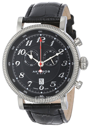 Akribos XXIV Chronograph Czarny/Skóra Ø45 mm AK589BK