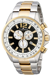 Akribos XXIV Conqueror Czarny/Stal w odcieniu złota Ø48 mm AK619TTG