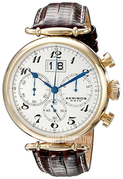 Akribos XXIV Retro Srebrny/Skóra Ø46 mm AK628YG