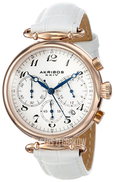 Akribos XXIV Chronograph Biały/Skóra Ø40 mm AK630RGW