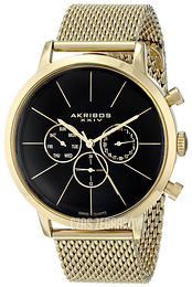 Akribos XXIV Ultimate Czarny/Stal w odcieniu złota Ø42 mm AK714YG