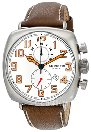 Akribos XXIV Chronograph Biały/Skóra AK786WT