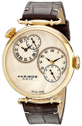 Akribos XXIV Żółte złoto/Skóra Ø46 mm AK796YG