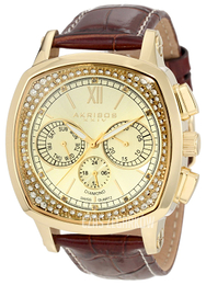 Akribos XXIV Diamond Żółte złoto/Skóra AKR462YG