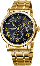 Akribos XXIV Czarny/Stal w odcieniu złota Ø46 mm AK1001YGB