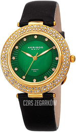 Akribos XXIV Diamond Zielony/Skóra Ø36 mm AK1008BKGN