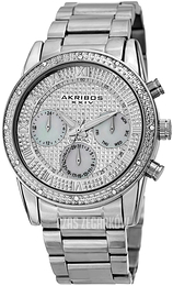 Akribos XXIV Diamond Srebrny/Stal Ø42 mm AK1040SS