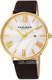 Akribos XXIV Waves Biały/Skóra Ø42 mm AK1041YGBR