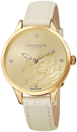 Akribos XXIV Diamond Żółte złoto/Skóra Ø35 mm AK1047WT