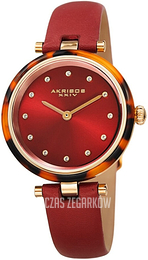 Akribos XXIV Crystal Czerwony/Skóra Ø34 mm AK1052RD