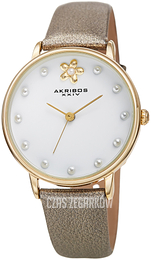 Akribos XXIV Fashion Biały/Skóra Ø34 mm AK1084YG
