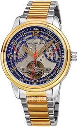 Akribos XXIV Retrograde Niebieski/Stal w odcieniu złota Ø42 mm AK1101TTBU