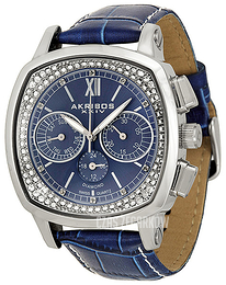Akribos XXIV Grandiose Niebieski/Skóra AK462BU
