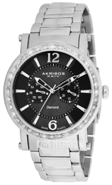 Akribos XXIV Diamond Czarny/Stal Ø45.5 mm AK465SS
