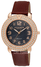 Akribos XXIV Essential Czarny/Skóra Ø44 mm AK491RG