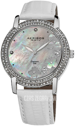 Akribos XXIV Biały/Skóra Ø39 mm AK580SSW