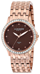 Akribos XXIV Diamond Brązowy/Stal w kolorze różowego złota Ø35 mm AK620RG
