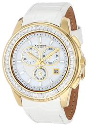 Akribos XXIV Crystal Biały/Skóra Ø43 mm AK621YGW