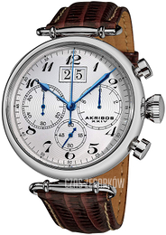 Akribos XXIV Srebrny/Skóra Ø46 mm AK628SS