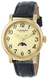 Akribos XXIV Multi-Function Żółte złoto/Skóra Ø40 mm AK633YG