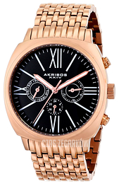Akribos XXIV Multi-Function Czarny/Stal w kolorze różowego złota AK636RG