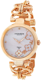 Akribos XXIV Biały/Stal w kolorze różowego złota Ø40 mm AK645RG
