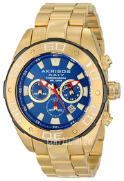 Akribos XXIV Conqueror Niebieski/Stal w odcieniu złota Ø50 mm AK656YG
