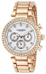 Akribos XXIV Diamond Biały/Stal w kolorze różowego złota Ø39 mm AK681RG