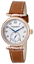 Akribos XXIV Impeccable Biały/Skóra Ø34 mm AK704BR