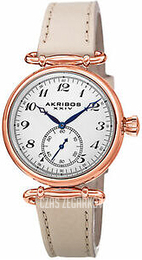 Akribos XXIV Impeccable Biały/Skóra AK704TNRG