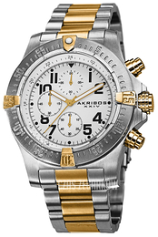 Akribos XXIV Chronograph Biały/Stal w odcieniu złota Ø50 mm AK711TTG