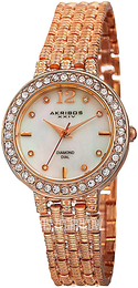 Akribos XXIV Diamond Biały/Stal w kolorze różowego złota Ø30 mm AK757RG