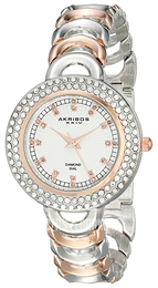 Akribos XXIV Diamond Srebrny/Stal w kolorze różowego złota Ø36 mm AK804TTR