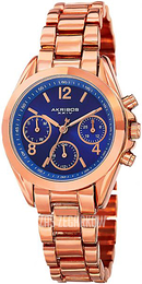 Akribos XXIV Niebieski/Stal w kolorze różowego złota Ø33 mm AK809RGBU