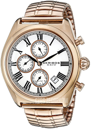 Akribos XXIV Biały/Stal w kolorze różowego złota Ø42 mm AK827RG