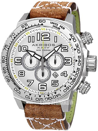 Akribos XXIV Trek Srebrny/Skóra Ø50 mm AK842SSBR