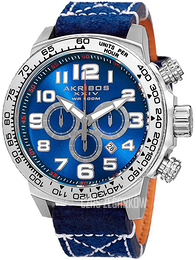 Akribos XXIV Trek Niebieski/Skóra Ø50 mm AK842SSBU