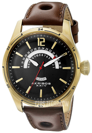 Akribos XXIV Multi-Function Czarny/Skóra Ø46 mm AK850YG
