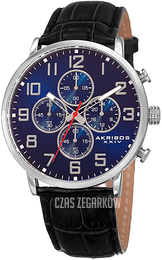 Akribos XXIV Chronograph Niebieski/Skóra Ø42 mm AK854SSBU