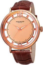 Akribos XXIV Różowe złoto/Skóra Ø43 mm AK860RGBR