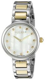 Akribos XXIV Diamond Biały/Stal w odcieniu złota Ø30 mm AK877TTG