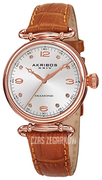 Akribos XXIV Diamond Srebrny/Skóra Ø36 mm AK878BR