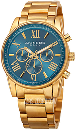 Akribos XXIV Niebieski/Stal w odcieniu złota Ø41 mm AK908TQ