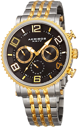 Akribos XXIV Czarny/Stal w odcieniu złota Ø45 mm AK917TTG