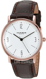Akribos XXIV Slim Biały/Skóra Ø34 mm AK922RG