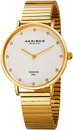 Akribos XXIV Diamond Srebrny/Stal w odcieniu złota Ø38 mm AK927YG