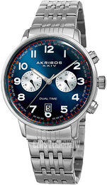 Akribos XXIV Niebieski/Stal Ø42 mm AK942SSBU