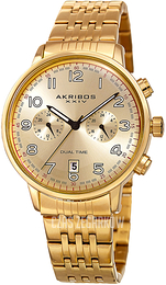 Akribos XXIV Żółte złoto/Stal w odcieniu złota Ø42 mm AK942YG