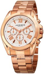 Akribos XXIV Biały/Stal w kolorze różowego złota Ø42 mm AK951RG